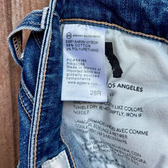 AG ADRIANO GOLDSCHMIED Mari Crop High-Rise Slim Straight Jean Raw Hem 28R - Picture 9 of 9